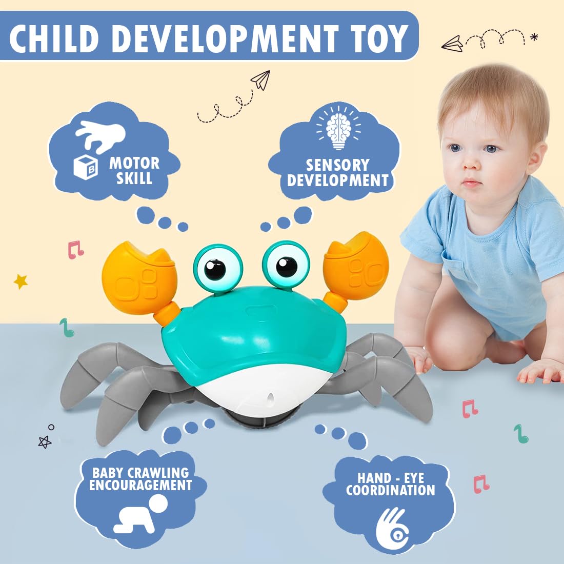 Auto-Sensing Obstacle-Crawling Crab Toy